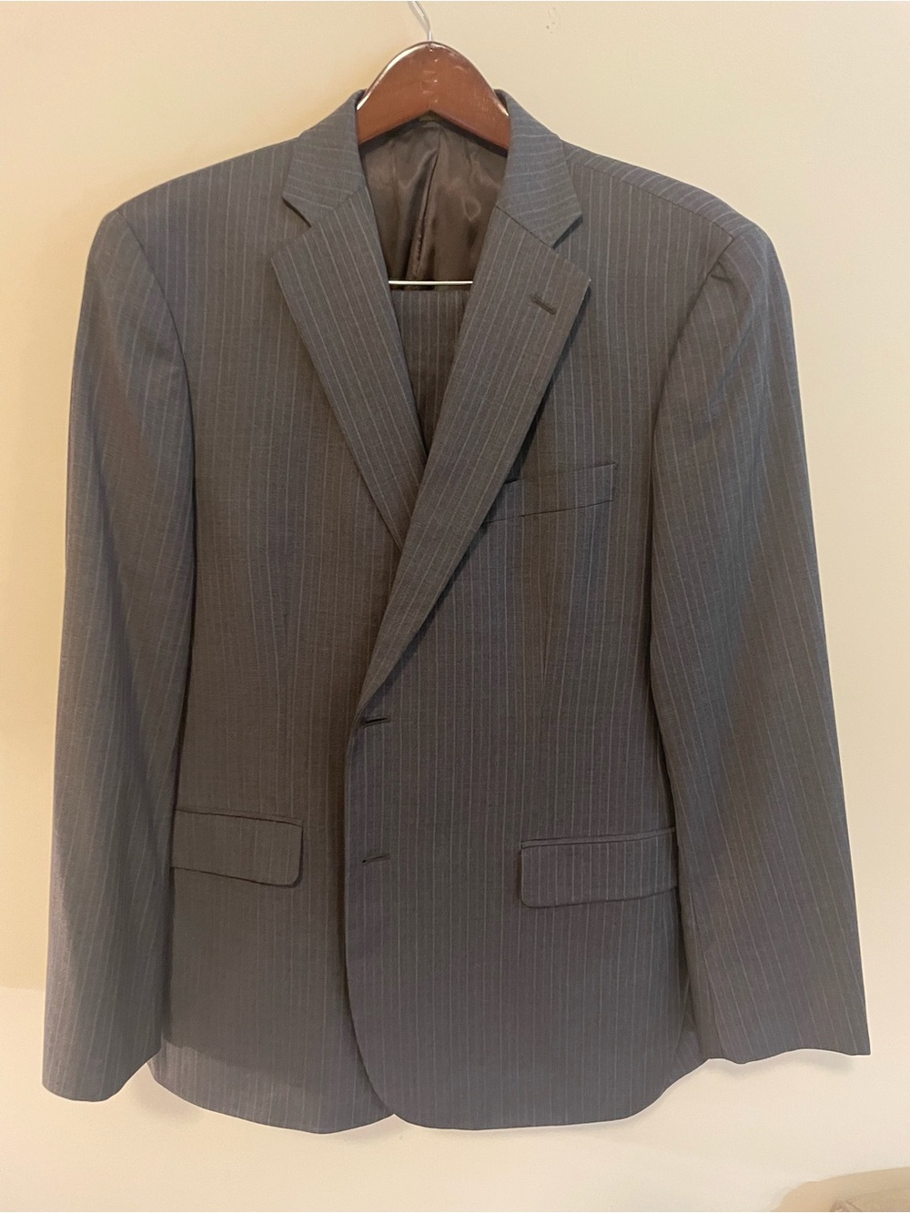 Brooks Brothers Charcoal Gray Pinstripe Two-Button Suit Jacket